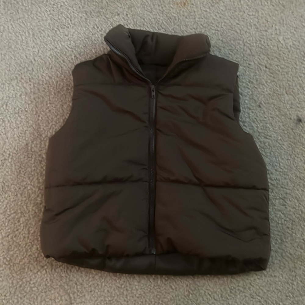 Brown puffer vest size small